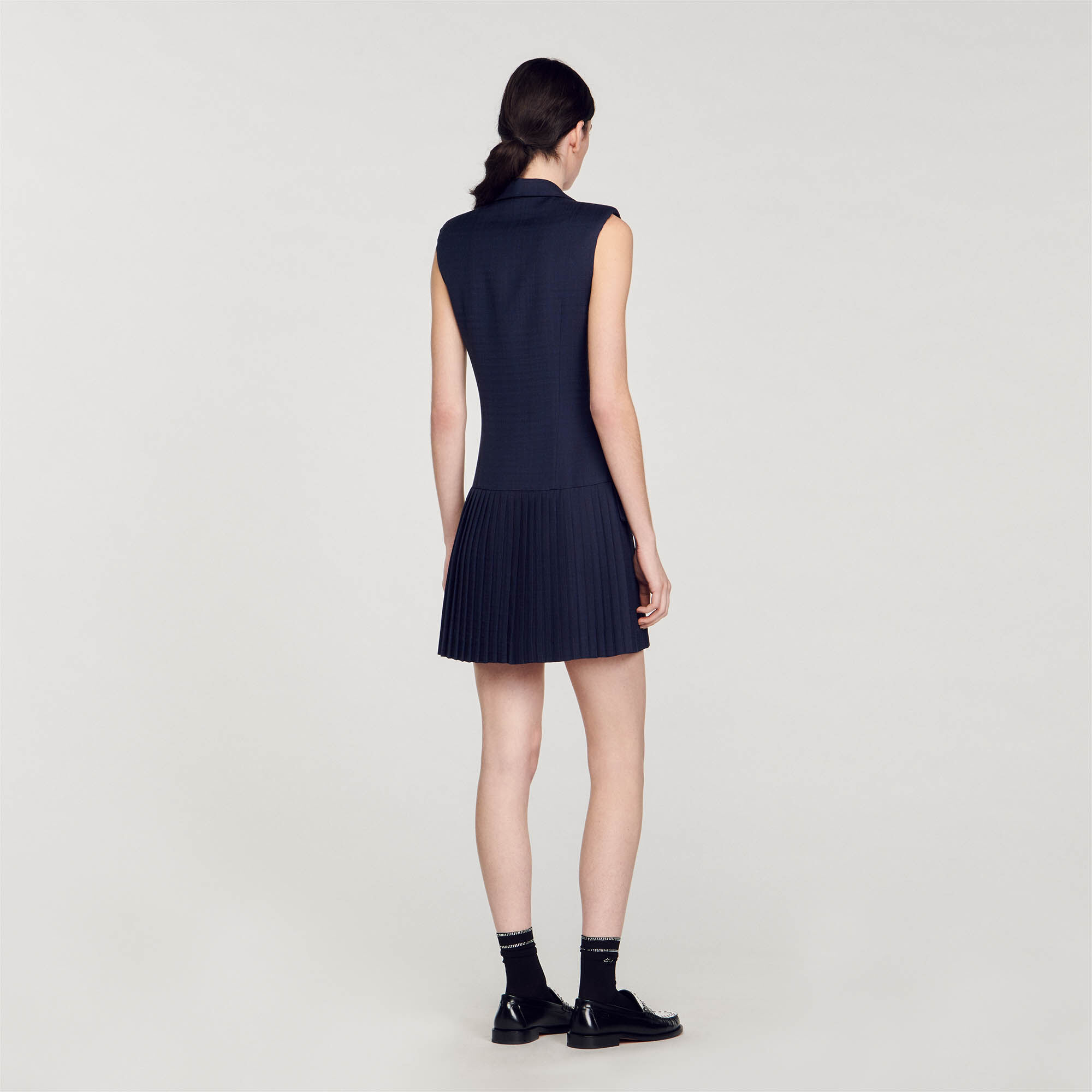 Mini pleated suit dress