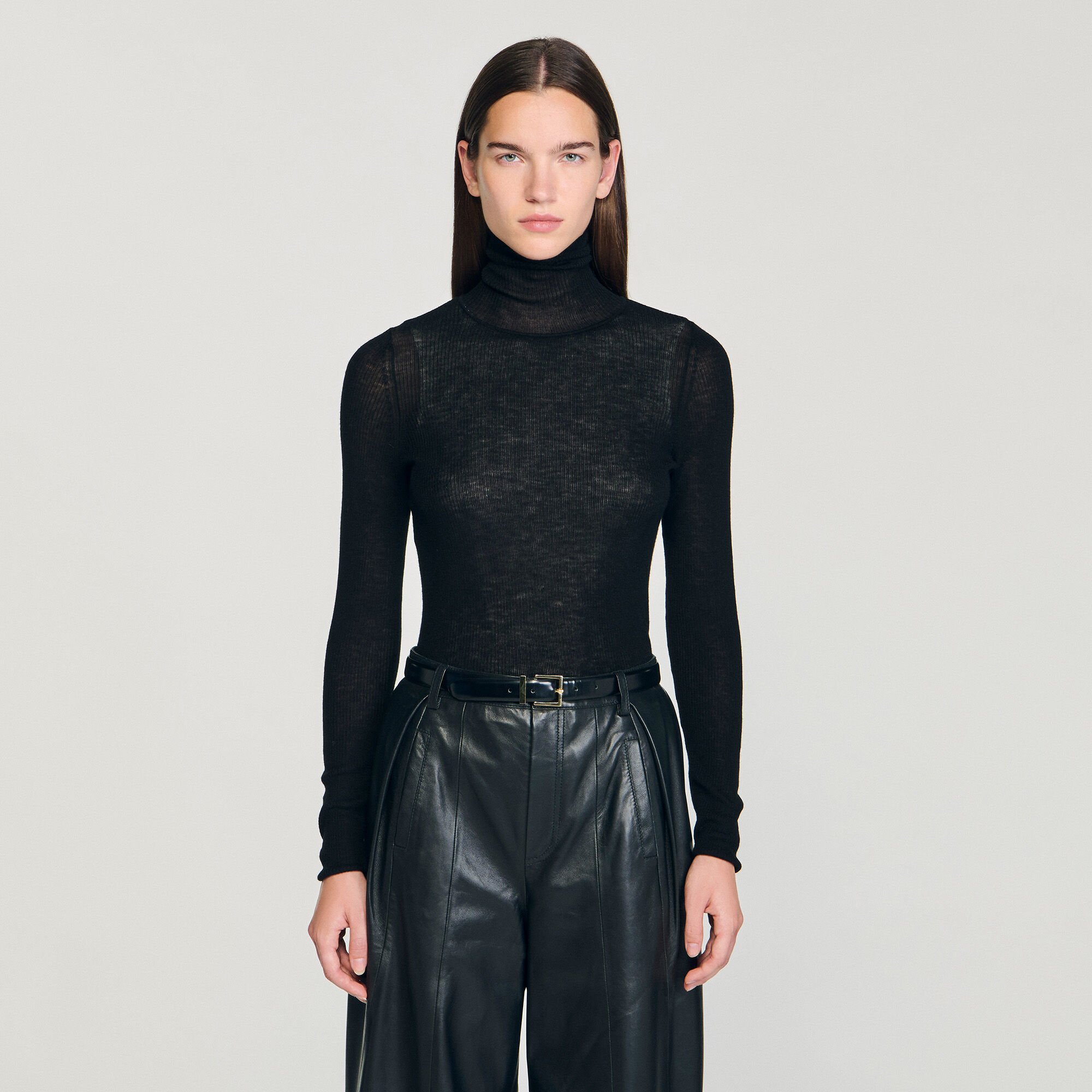 Layered turtleneck sweater