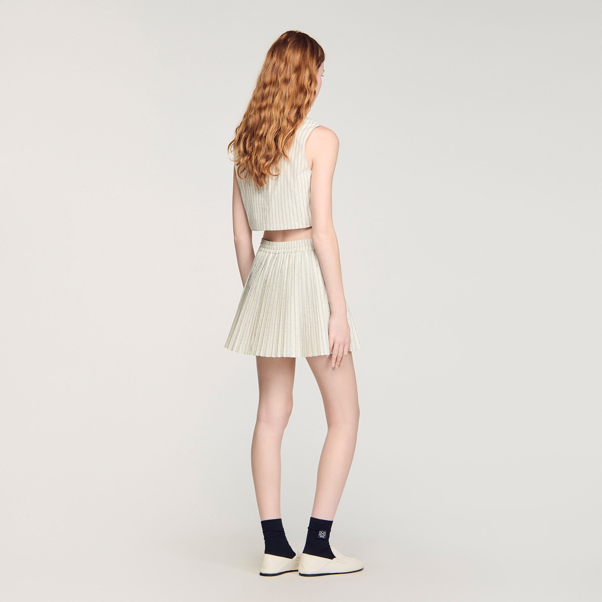 Mini rhinestone striped skirt