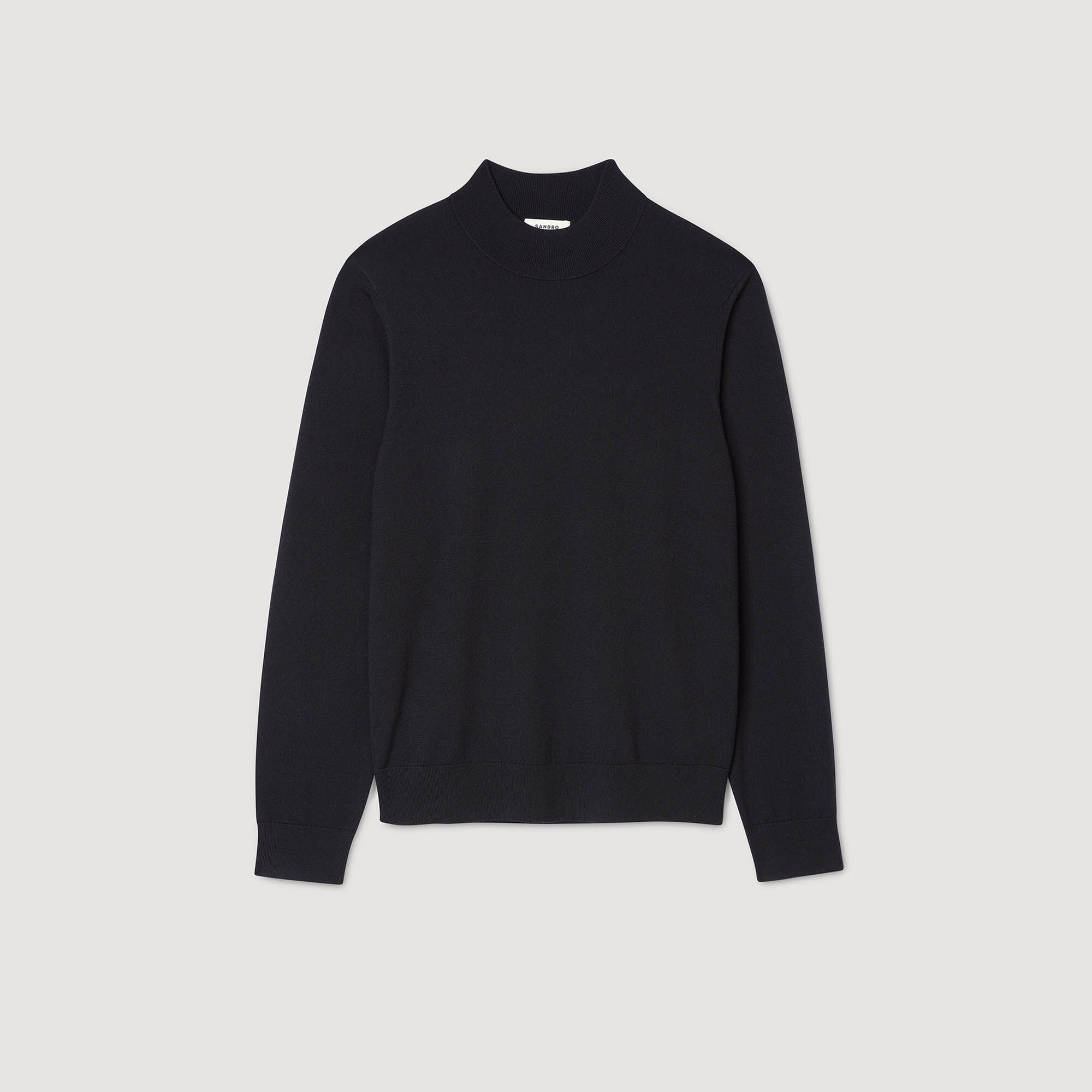 Wool sweater with high neck