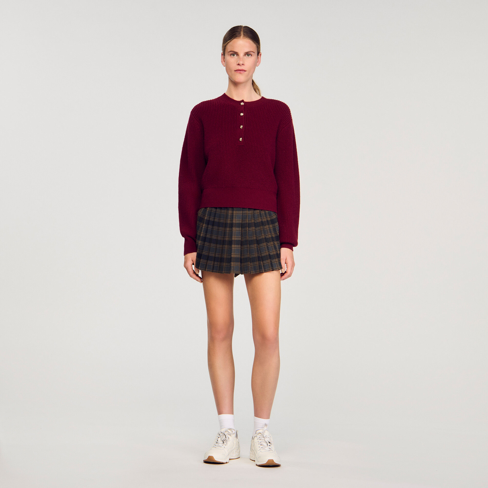 Wool and cashmere button sweater