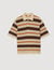 Striped knit polo shirt