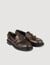 Distressed leather loafers