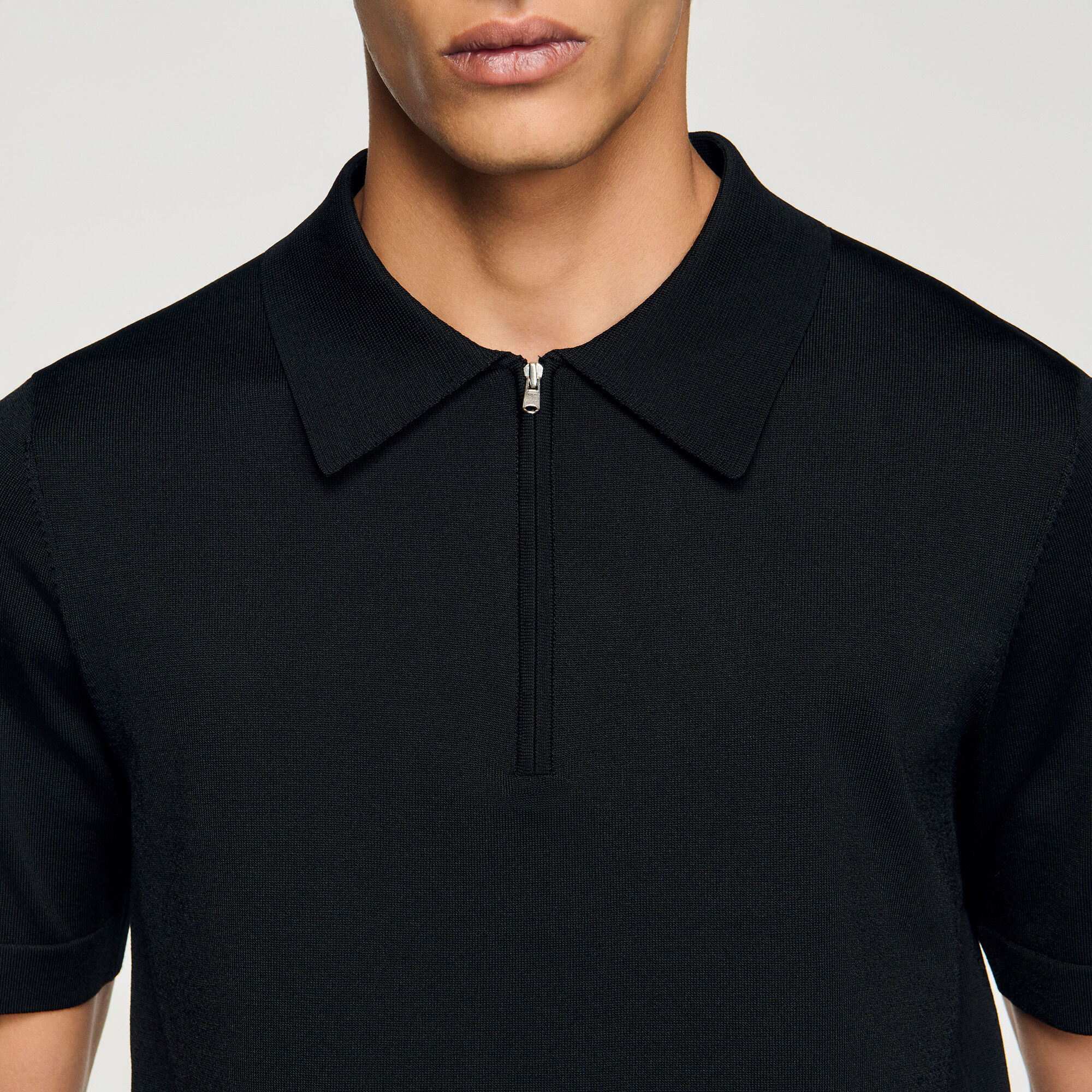 黒 3 wewill tricot polo shirt 黒 3 wewill tricot polo shirt