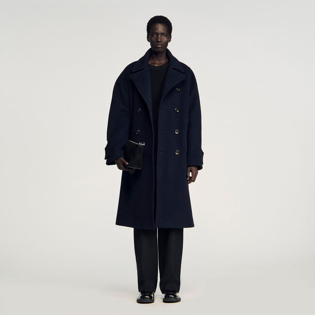 Manteau croisé laine col tailleur