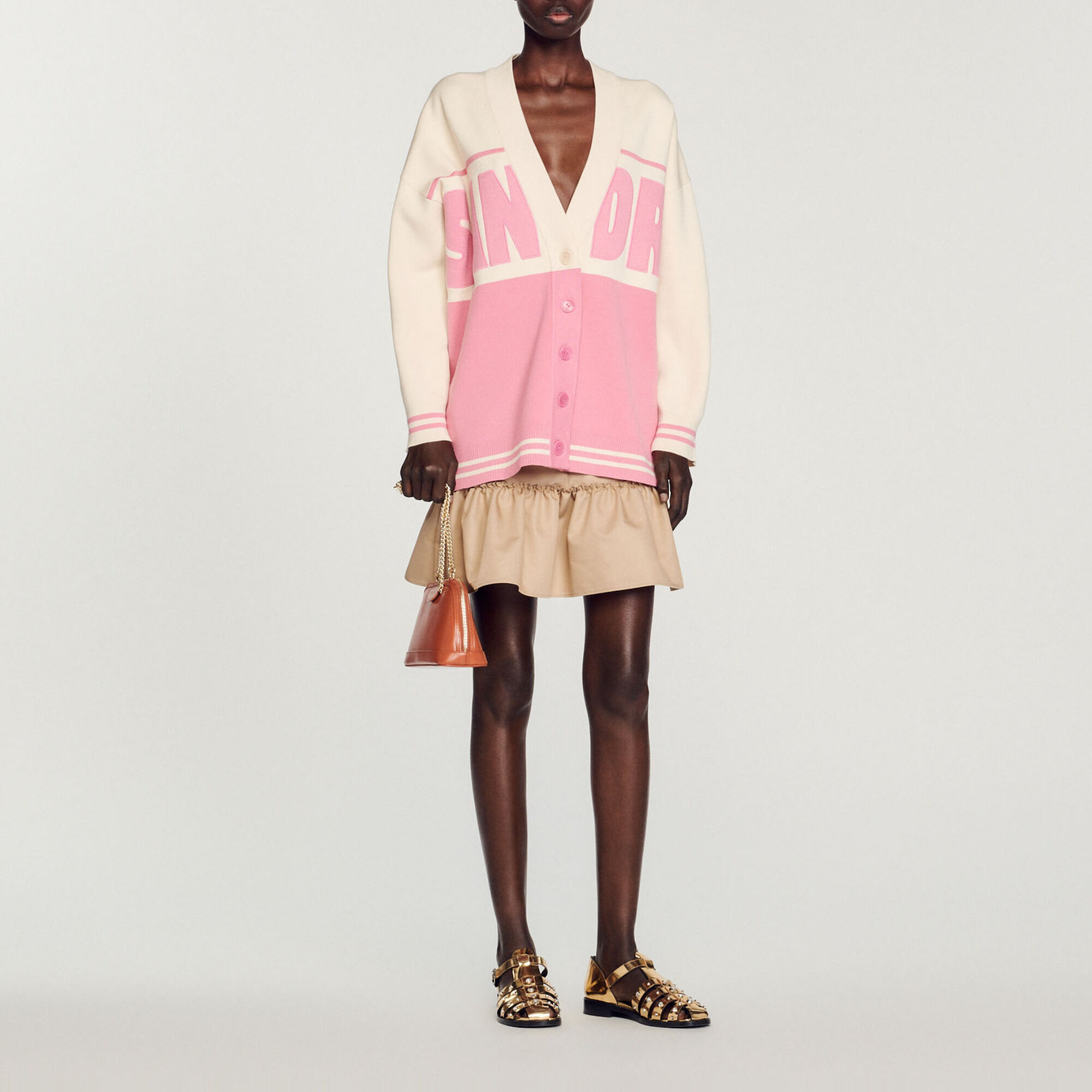Sandro pink cardigan hotsell