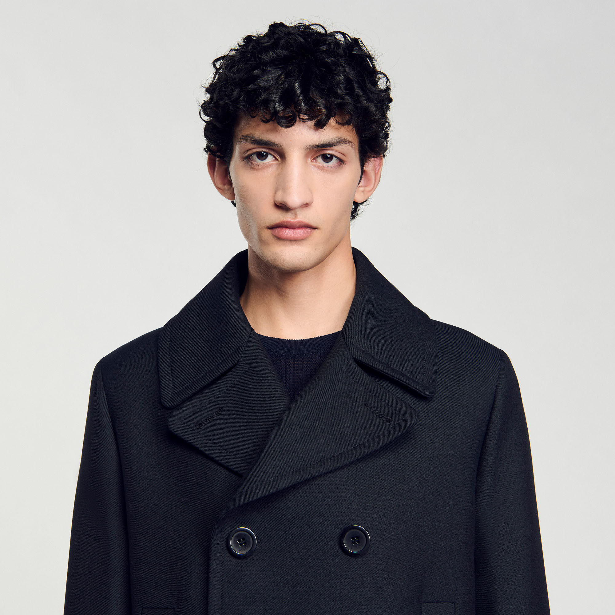 Wool blend peacoat blue for Men | Sandro Paris