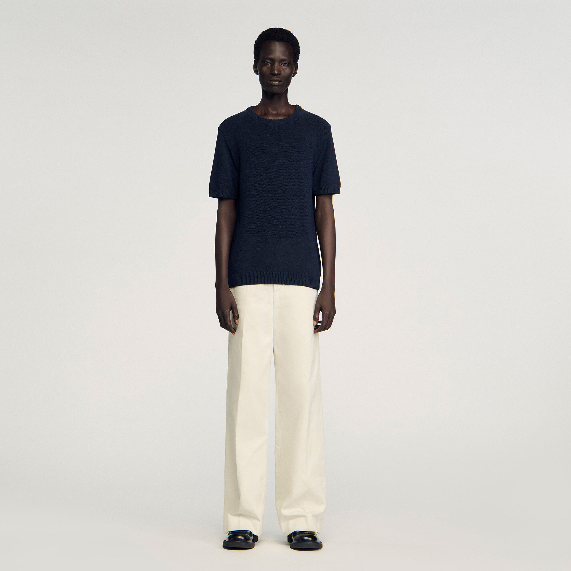 Fine knit T-shirt