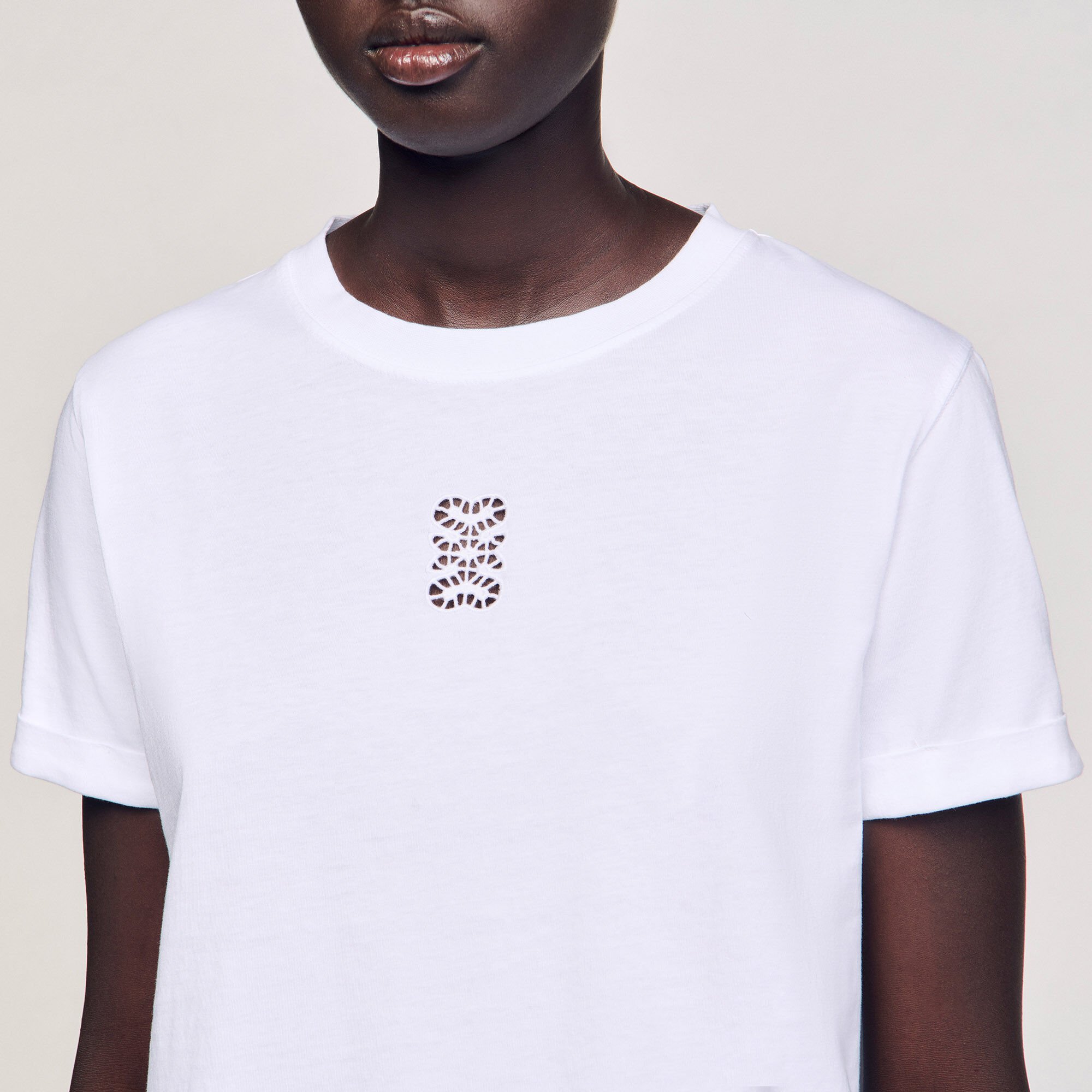 Cotton T-shirt with embroidery