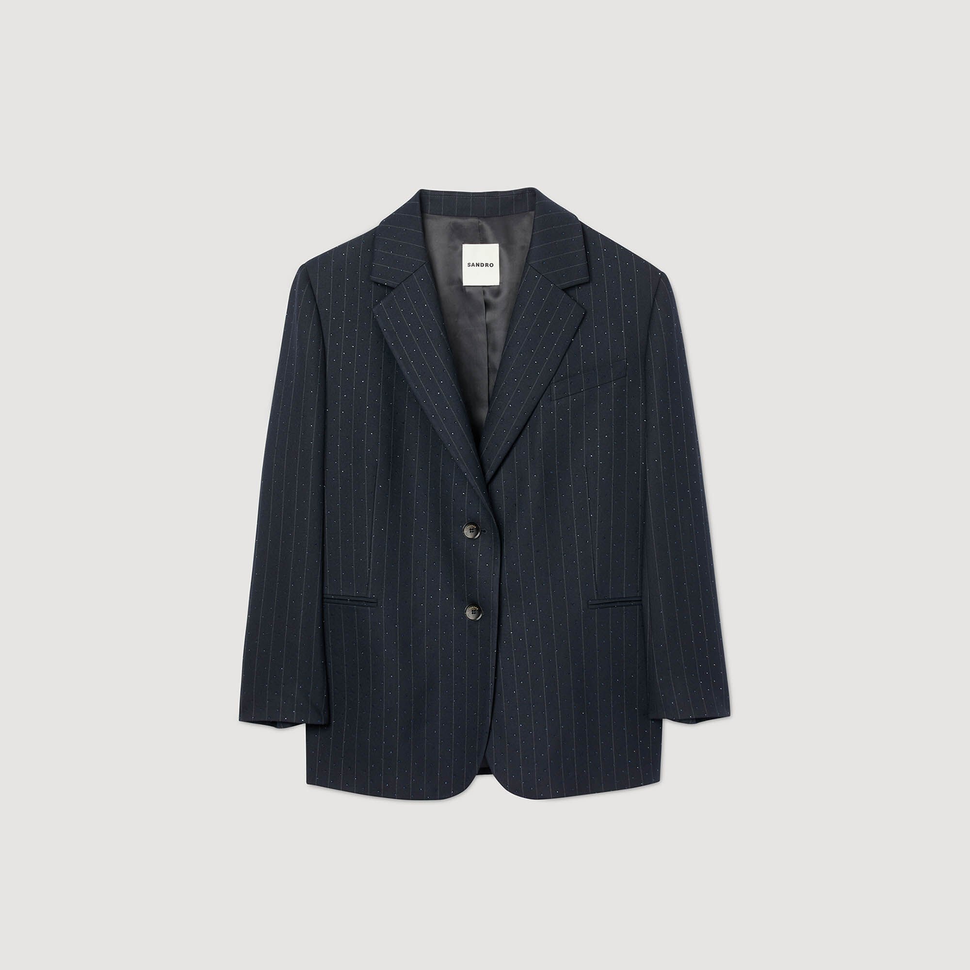 Striped rhinestone suit jacket