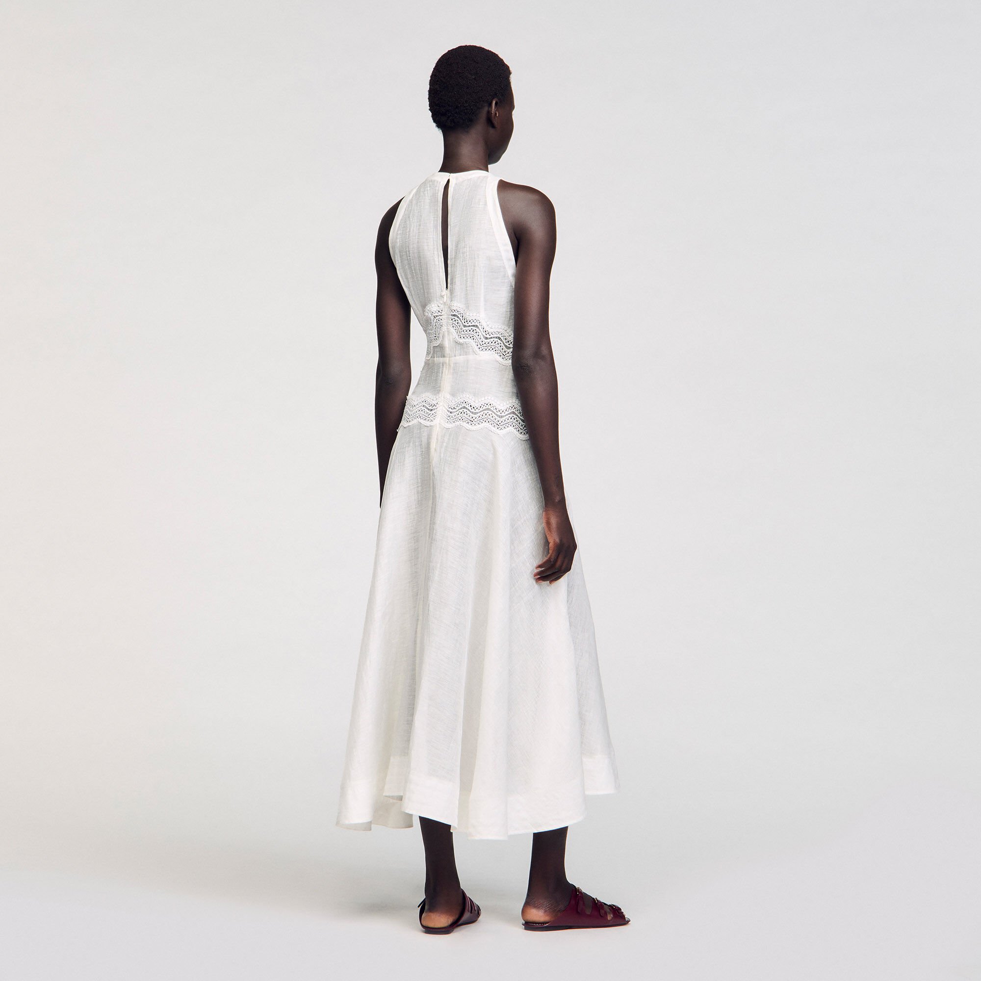 Lace trim maxi dress