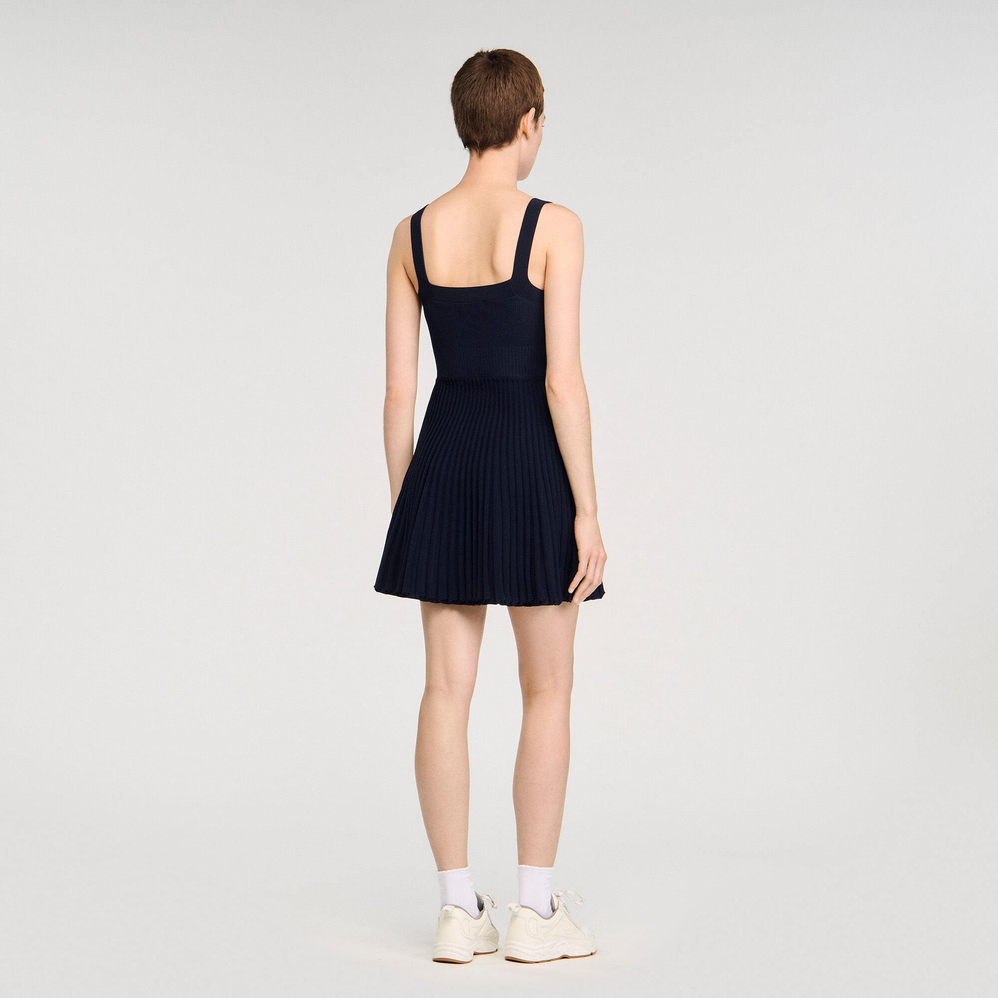 Mini knit dress in Navy Blue for Women | Sandro Paris