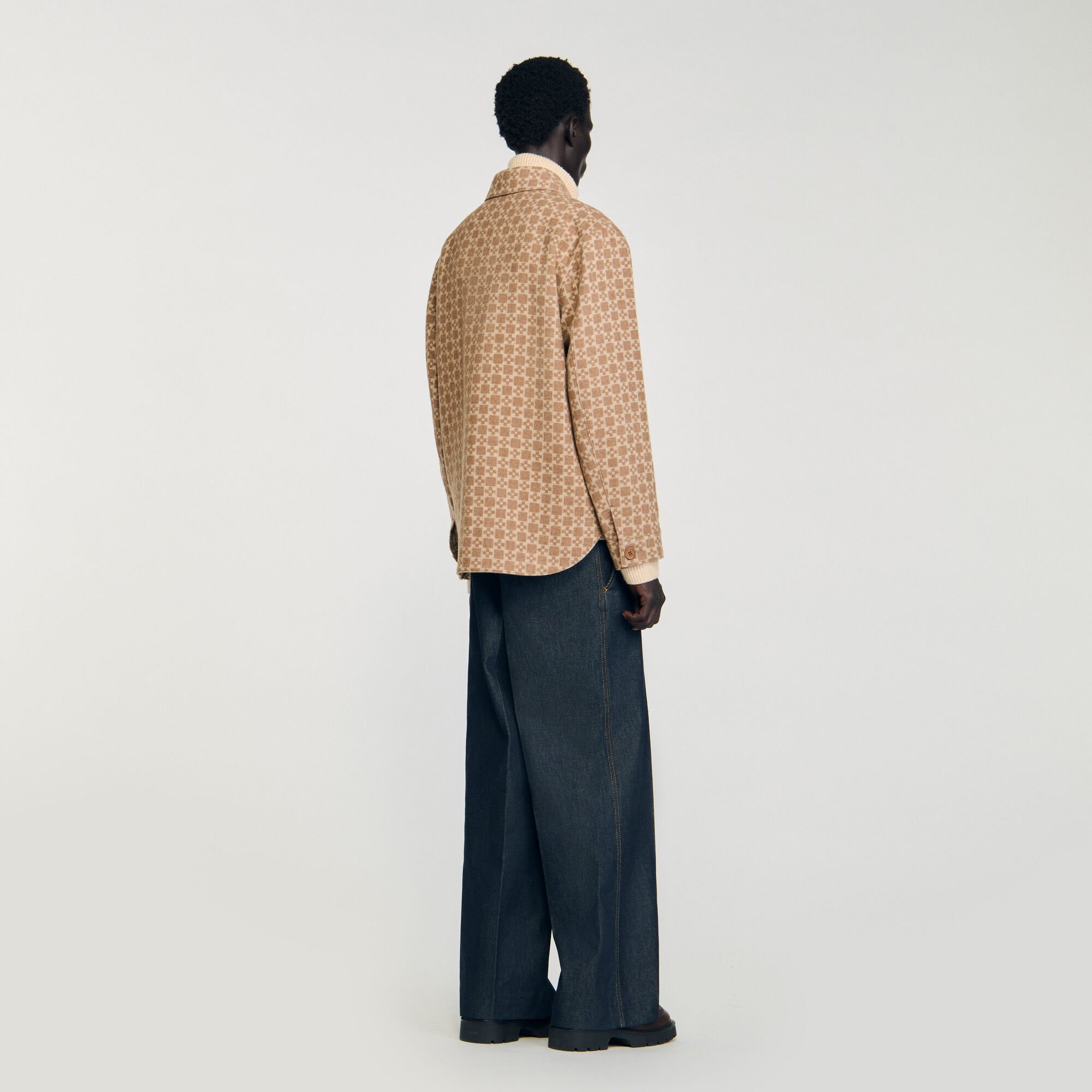 Square Cross jacquard overshirt