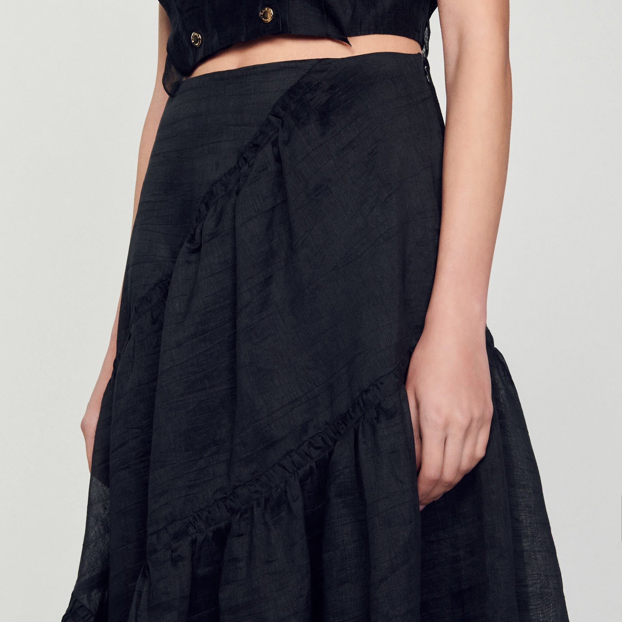 Long ruffled skirt