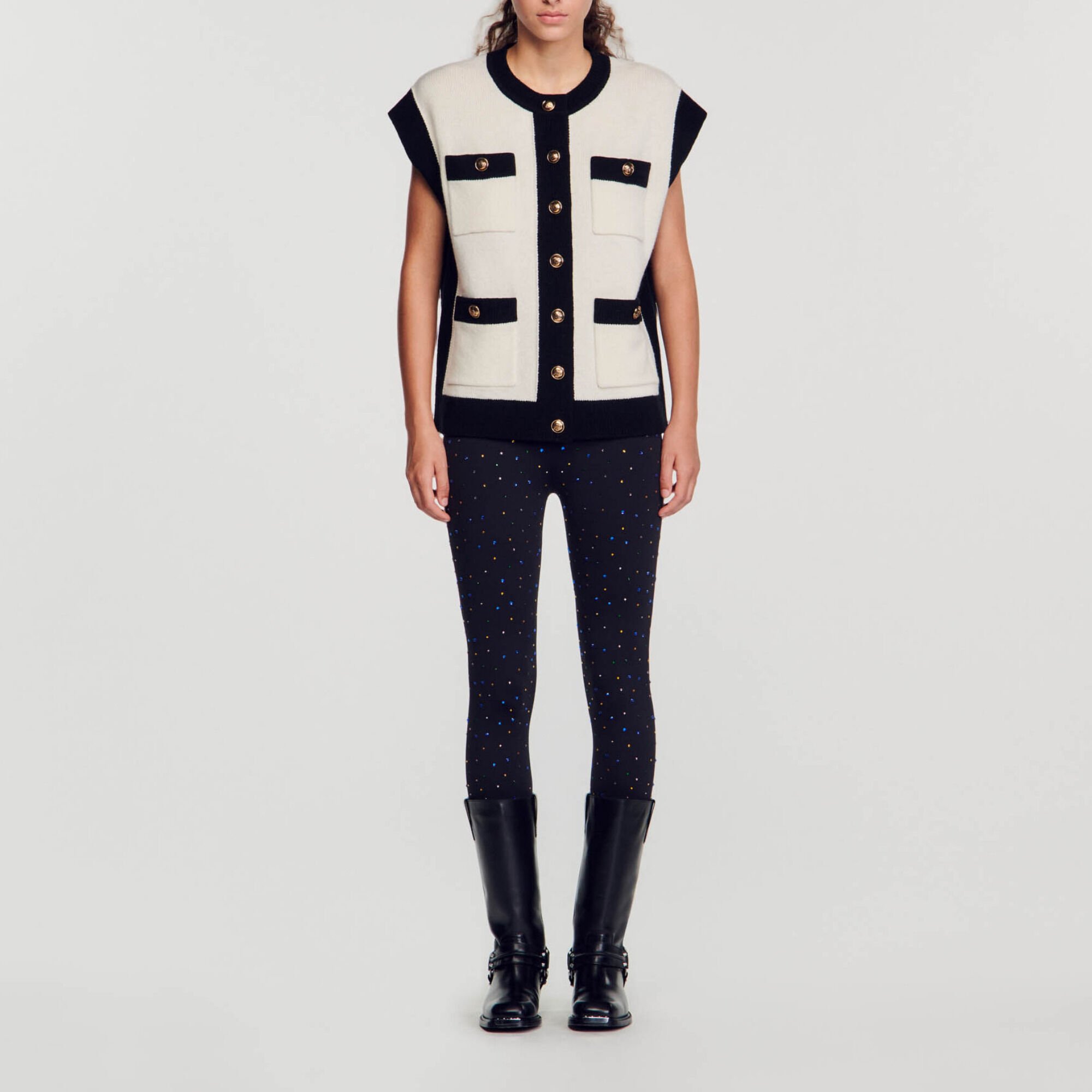 Loose sleeveless coatigan