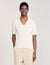 Rib knit polo shirt