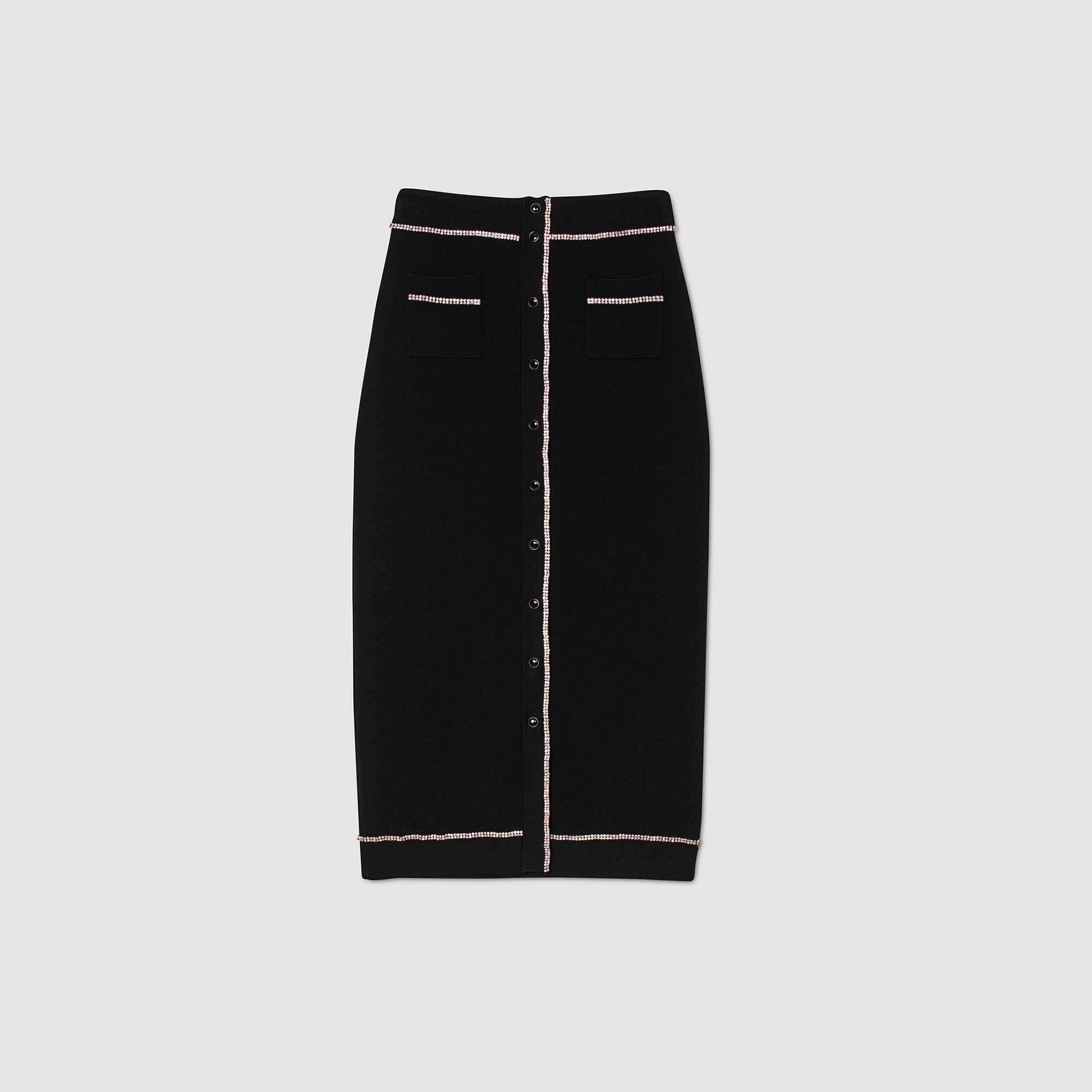 Rhinestone midi skirt