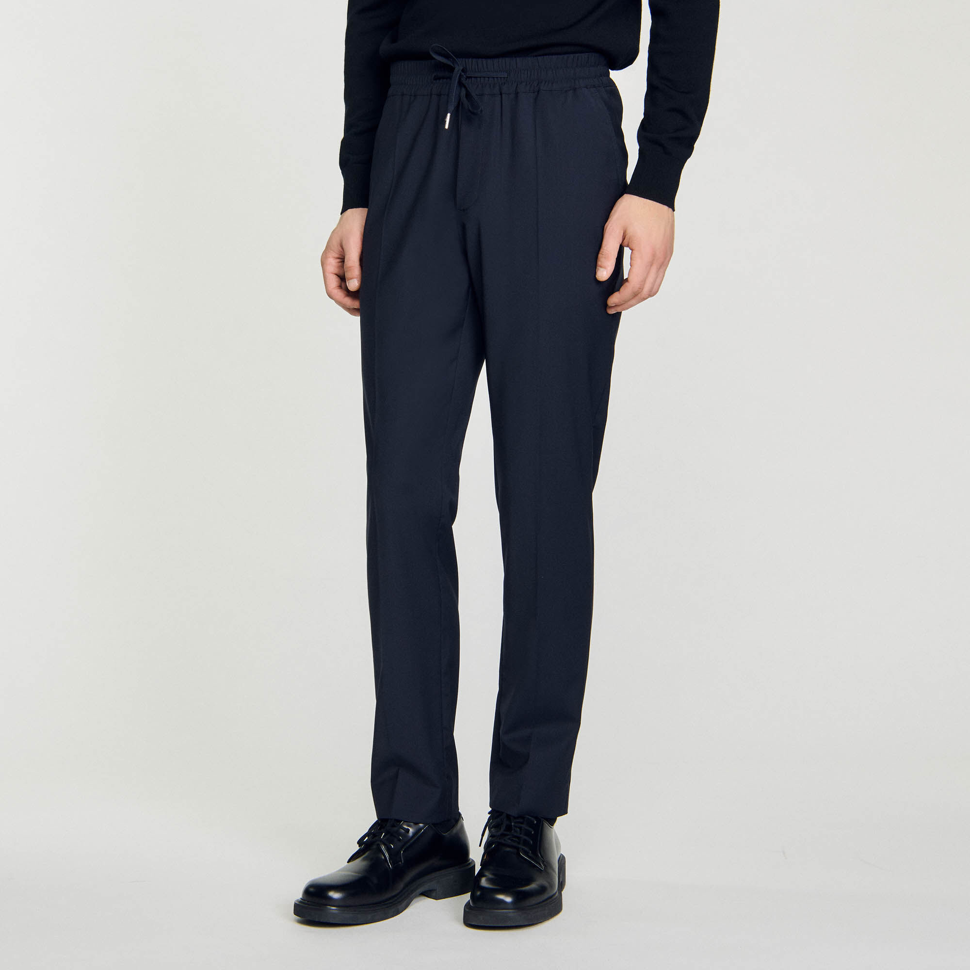 Elasticated straight-leg trousers blue for Men | Sandro Paris