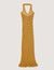 Maxi knit dress with fringes