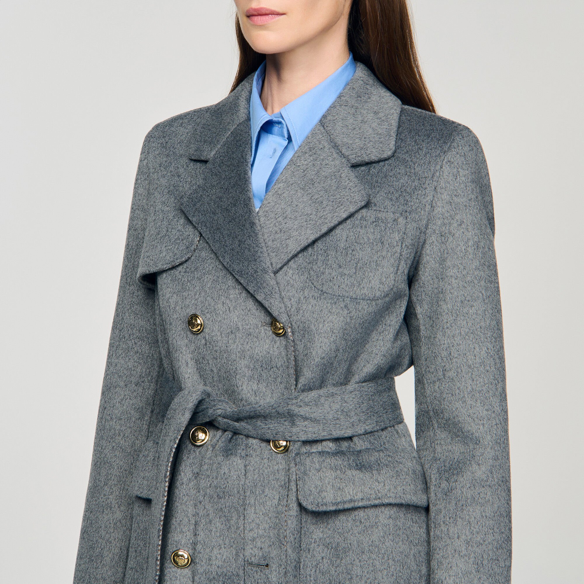 Double-faced check coat