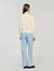 Contrast polo-neck knit sweater