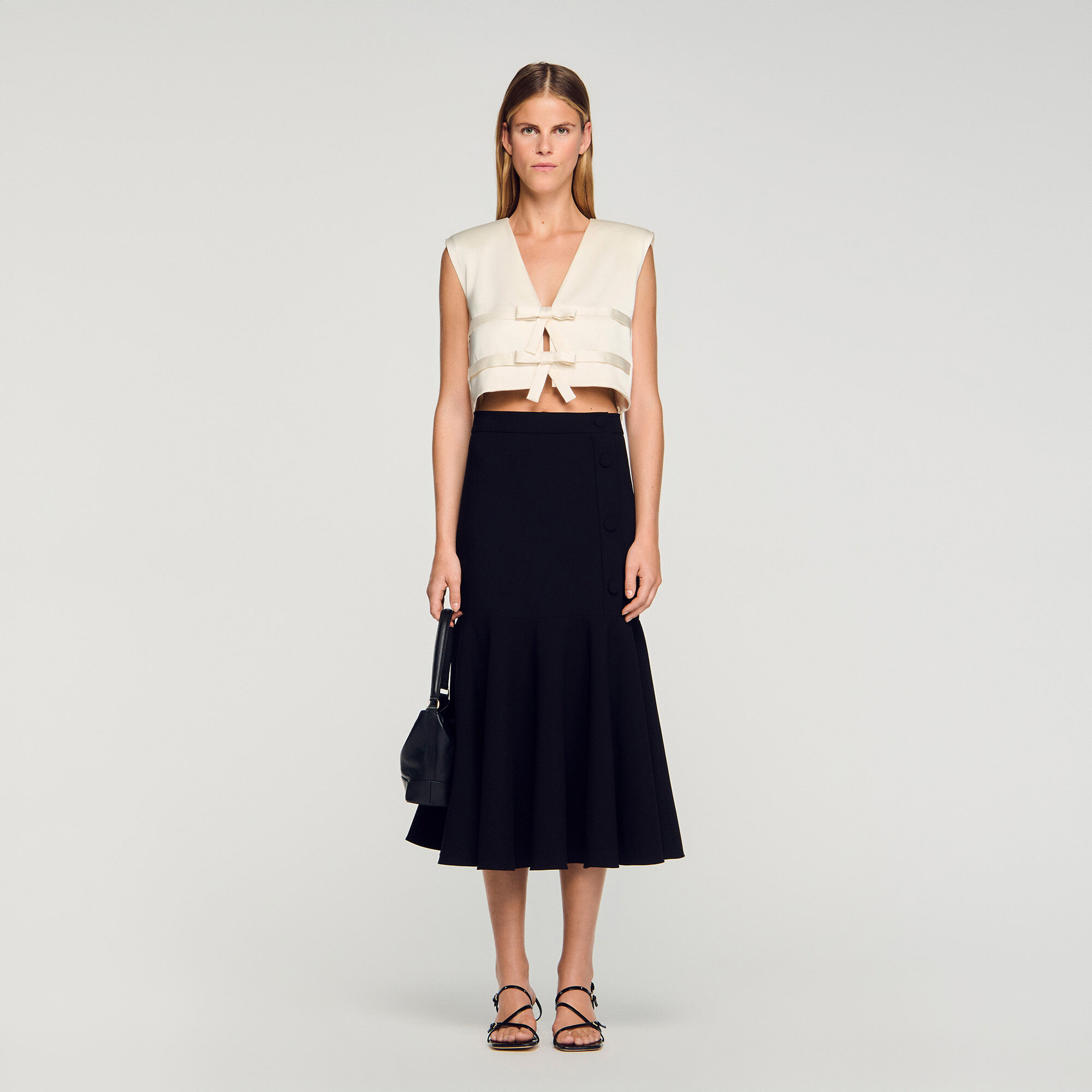 Midi ruffled skirt