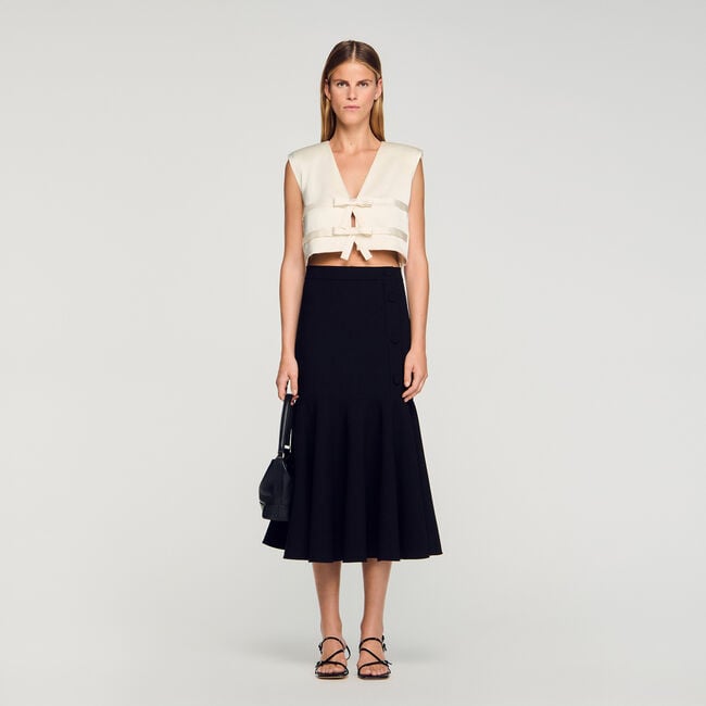 Midi ruffled skirt