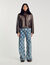 Distressed leather jacket