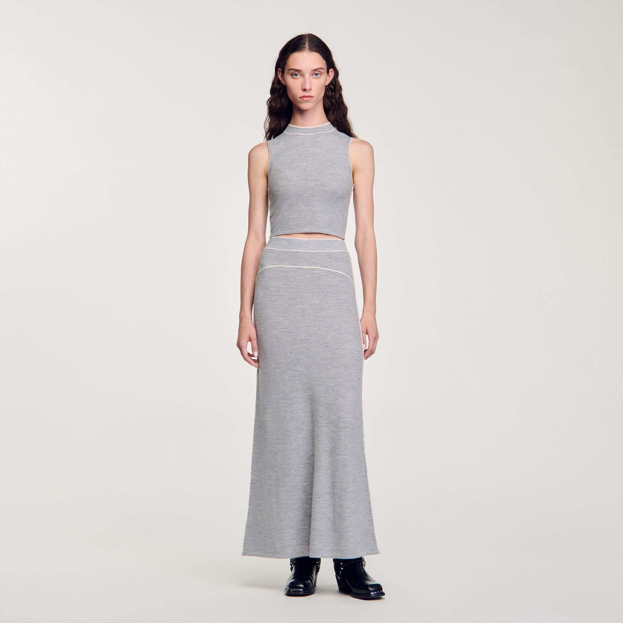 Maxi wool skirt