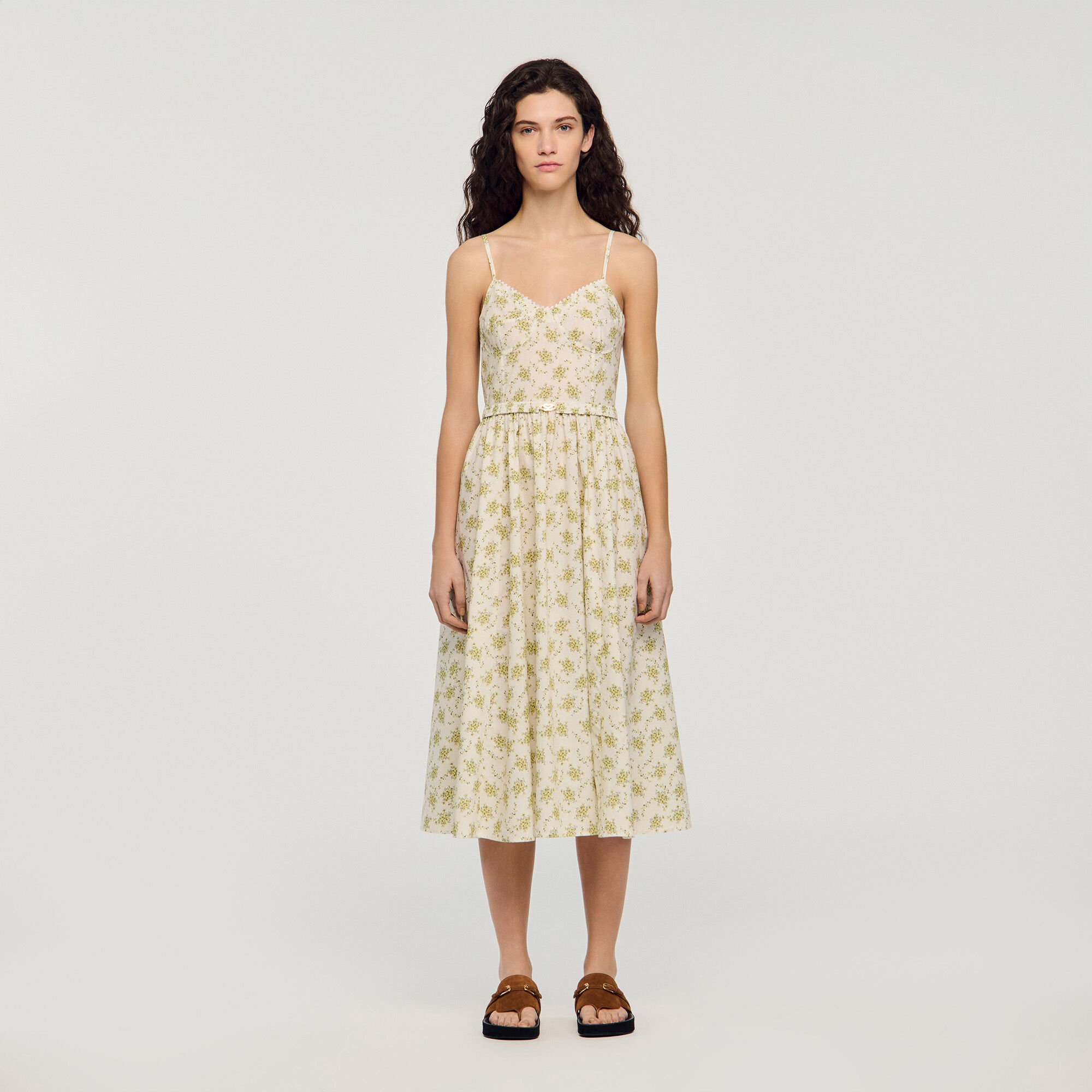 Floral midi dress with straps