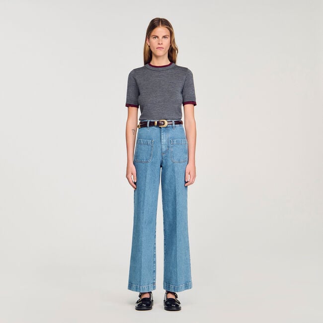 Two-tone cropped sweater