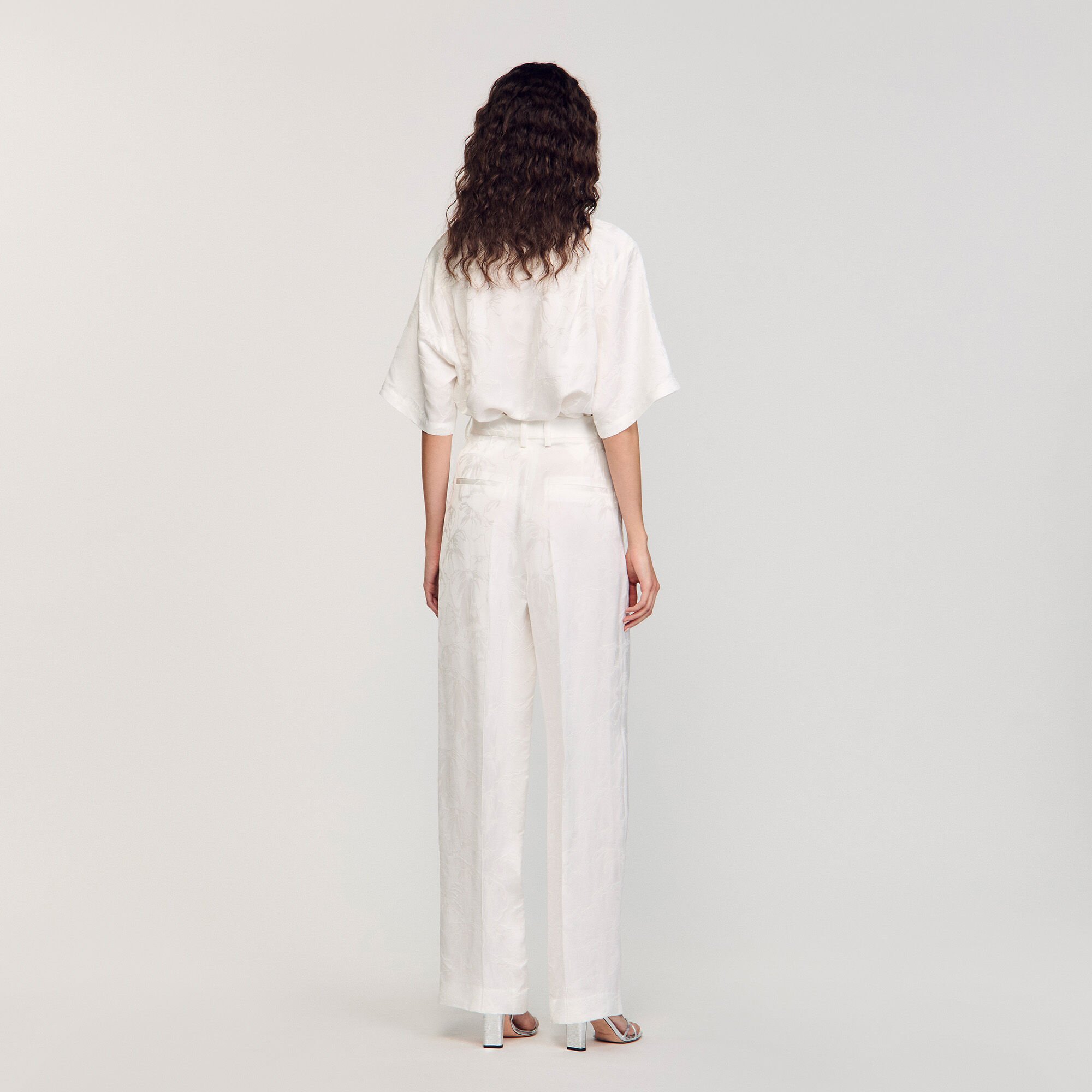 Jacquard flowers trousers