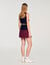 Mini two-tone pleated skirt