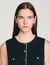 Embellished tweed vest top