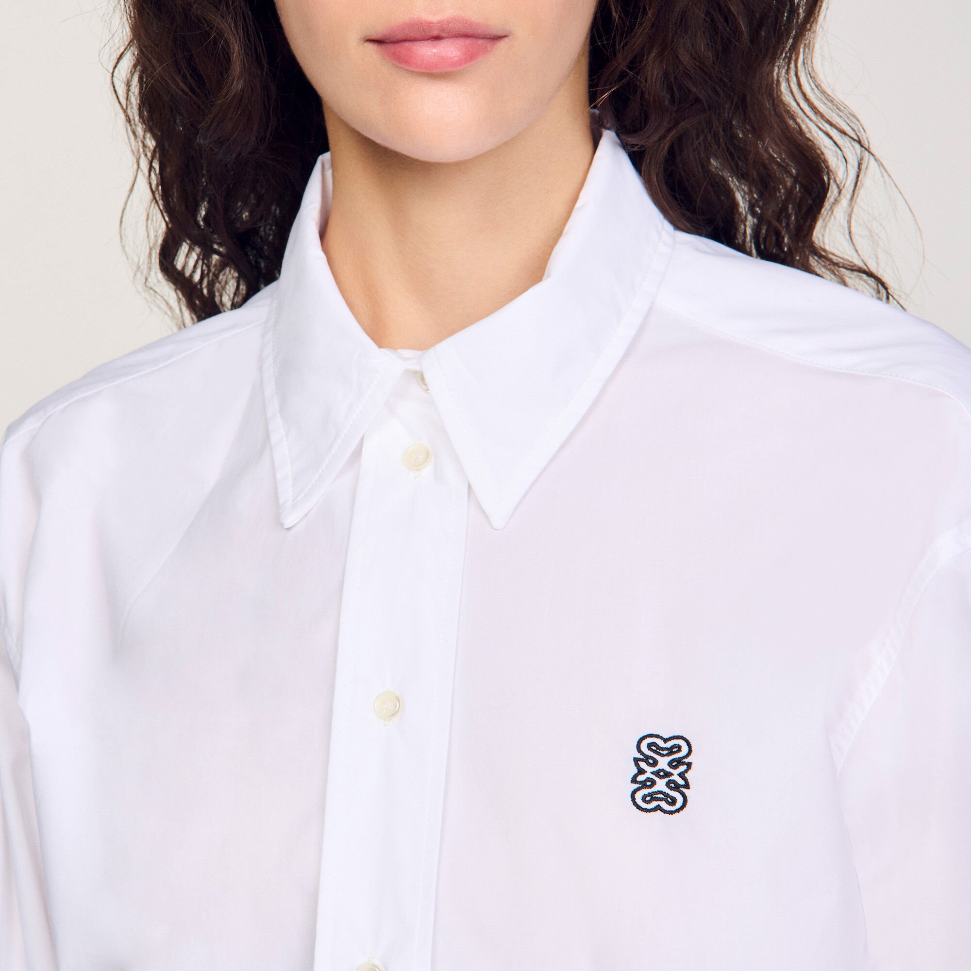 Cropped poplin shirt