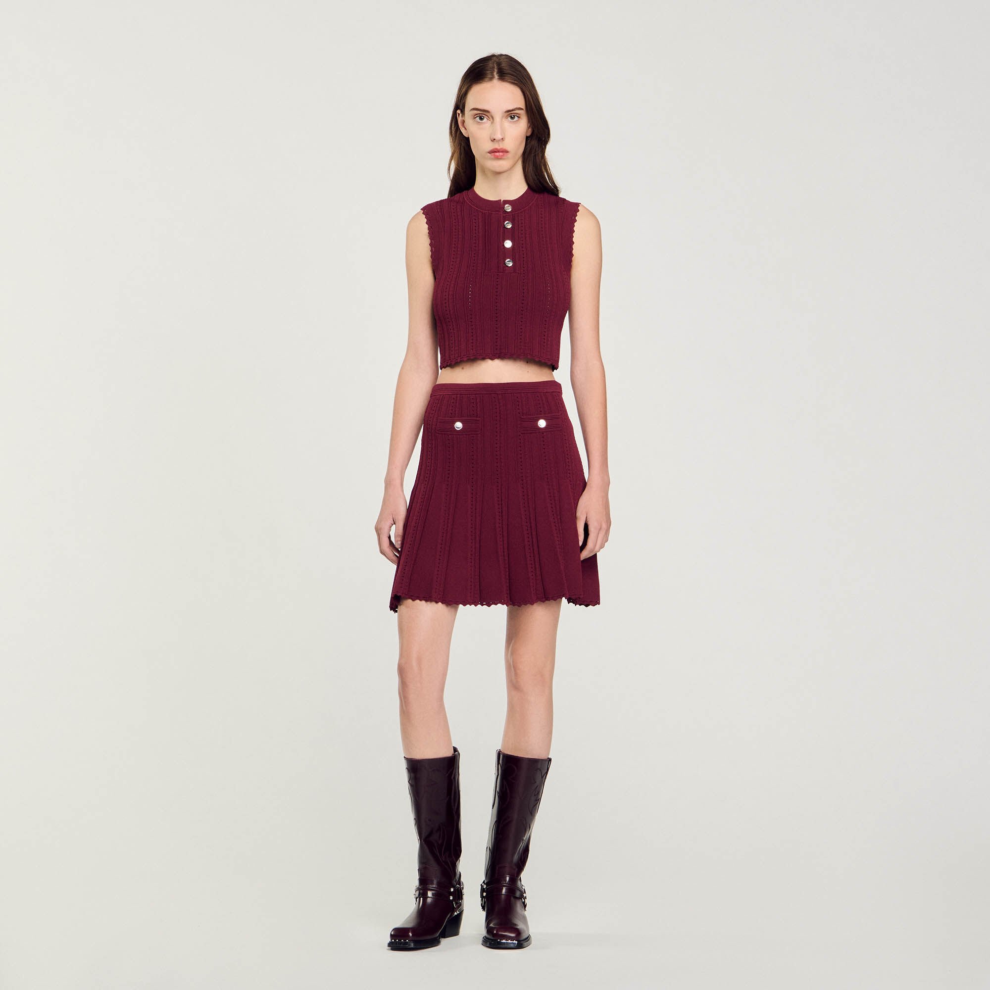 Sleeveless Short Sweater
