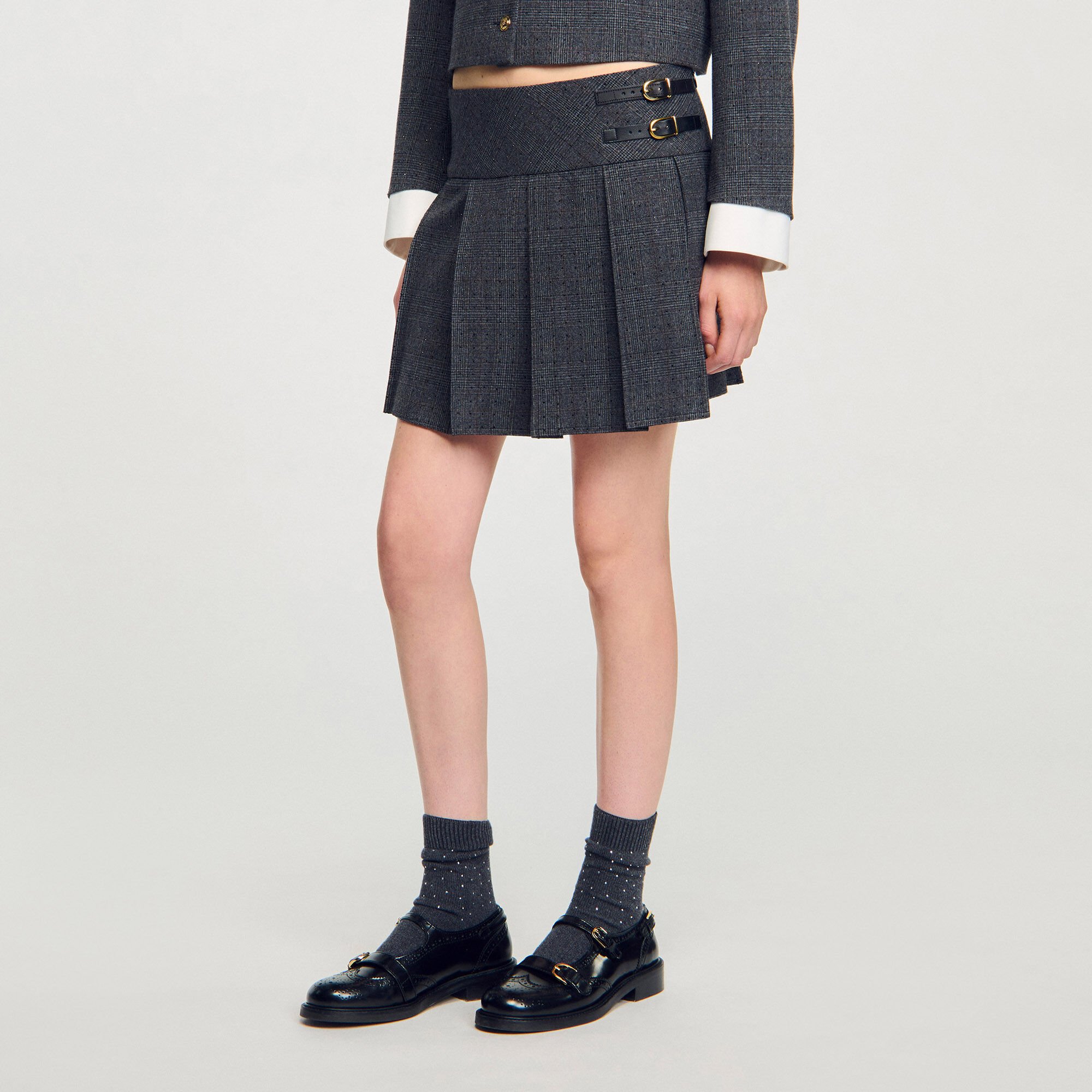 Mini rhinestone suit skirt