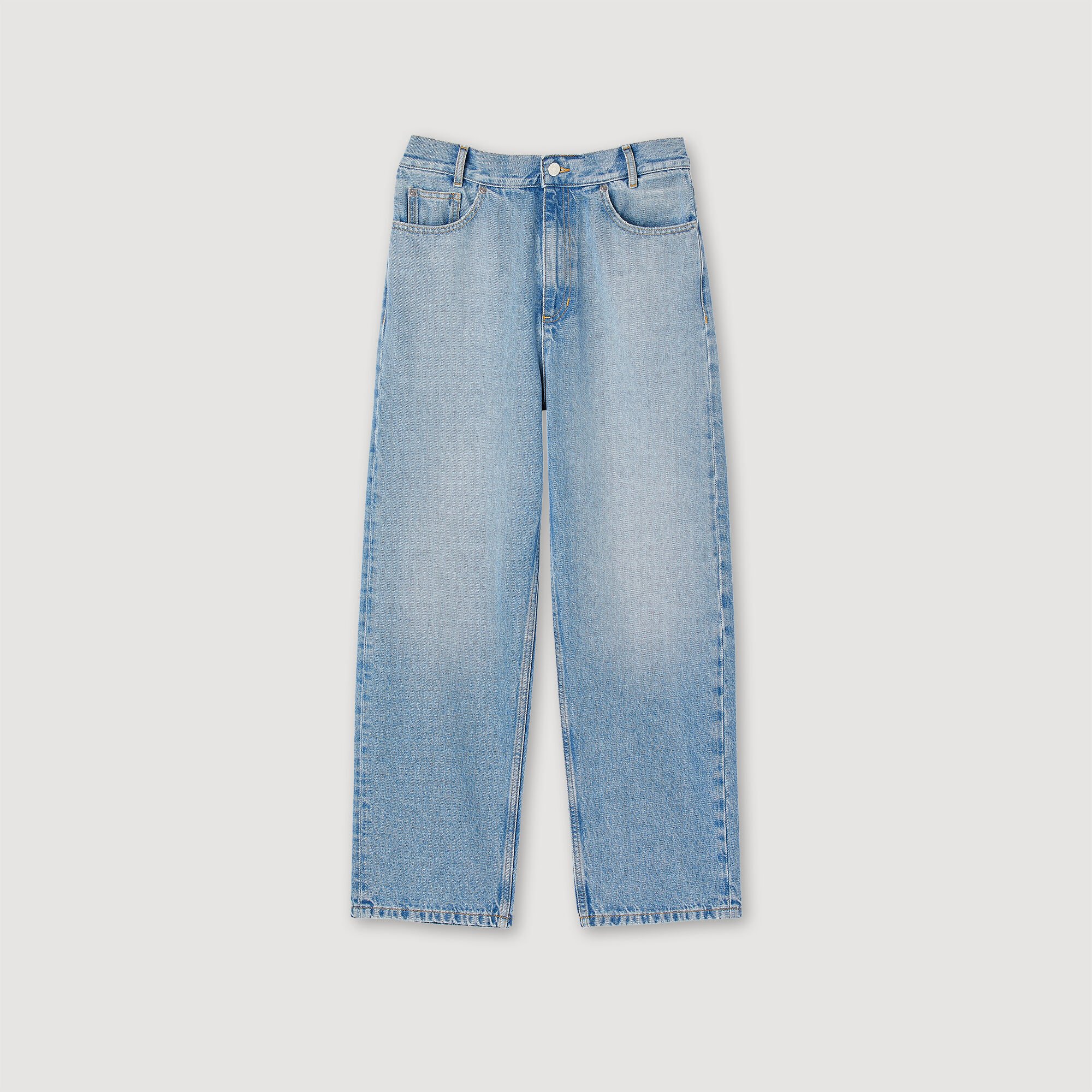 Low-rise straight-leg jeans