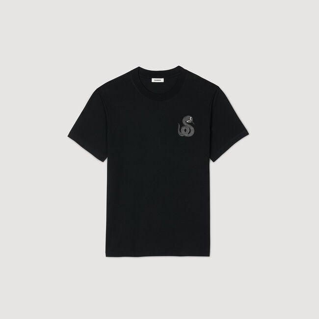 T-shirt with snake detail