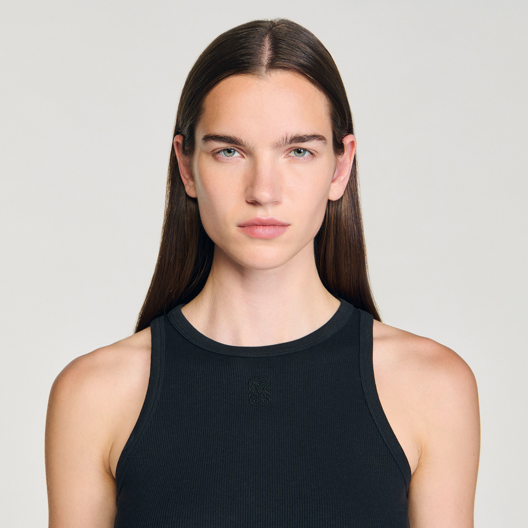 Embroidered vest top