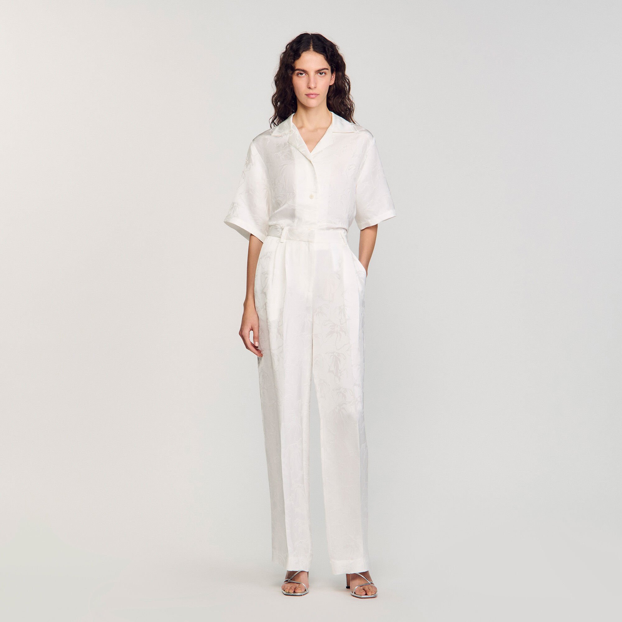 Jacquard flowers trousers