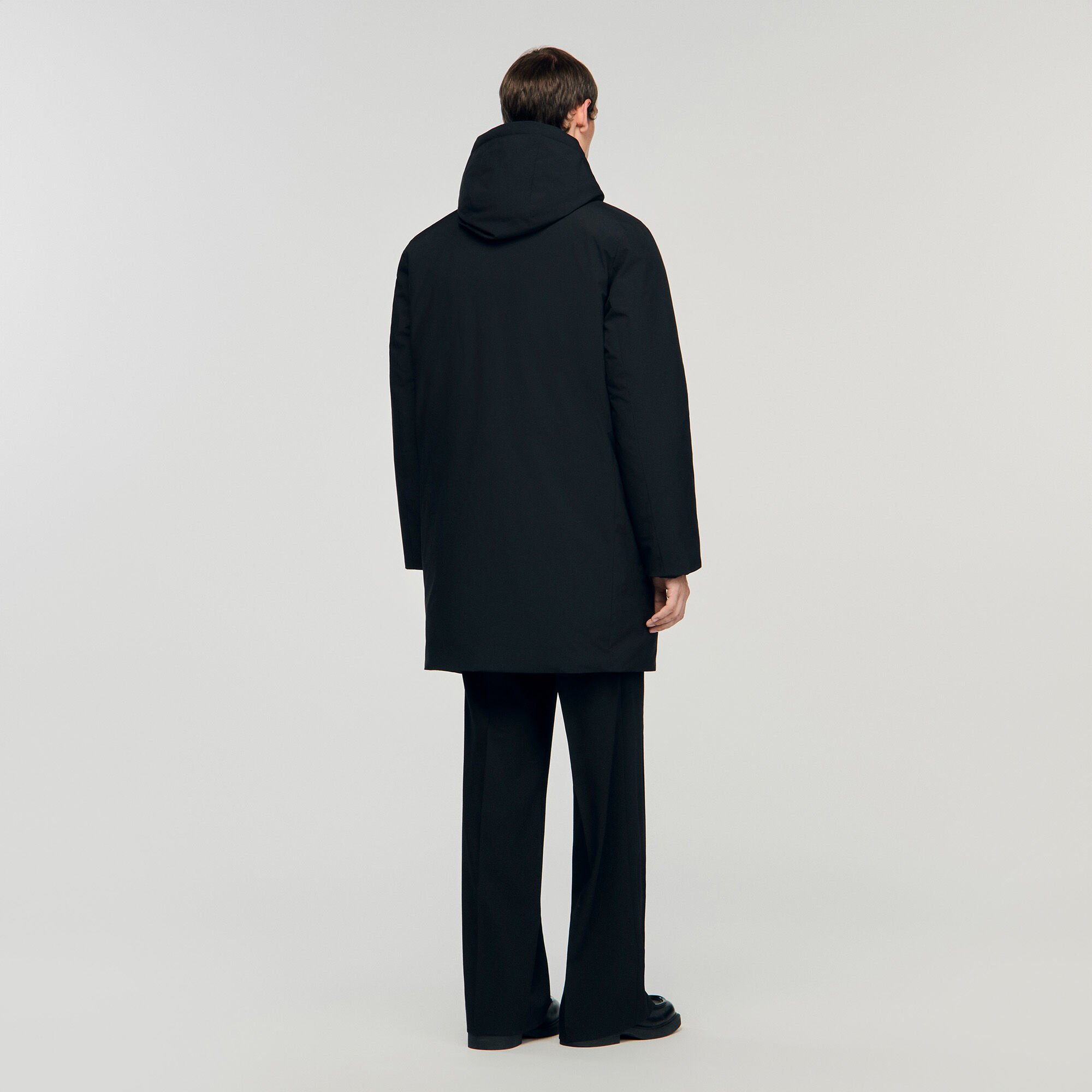 Hooded parka with zip