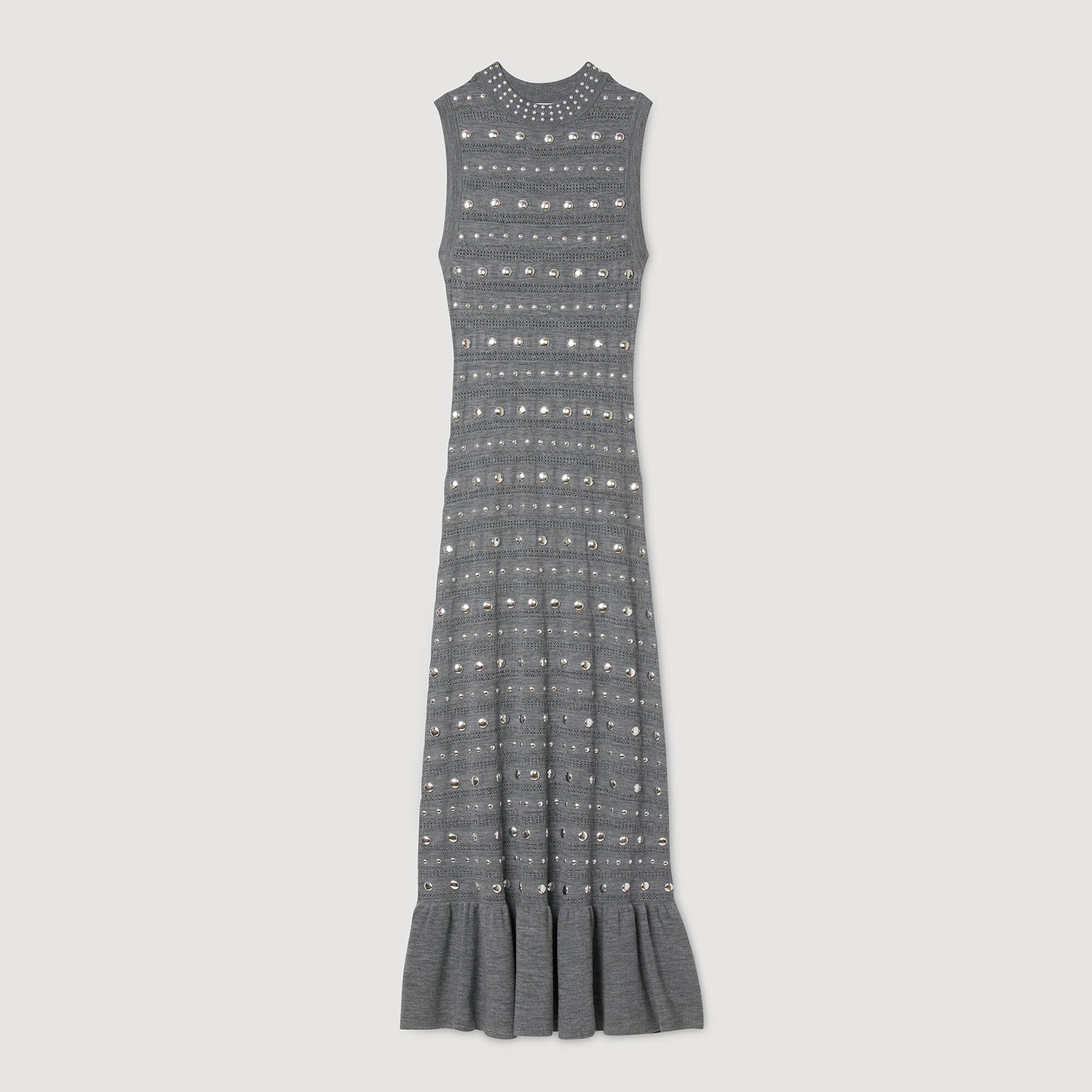 Knit maxi dress with studs