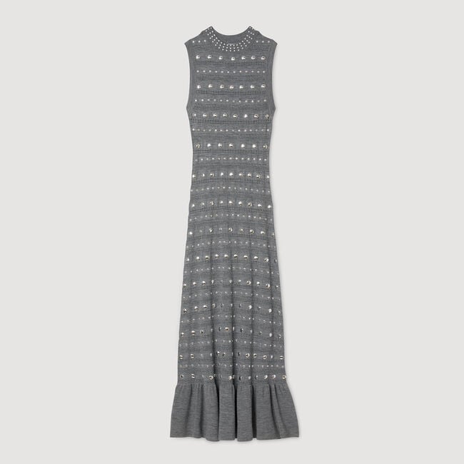 Knit maxi dress with studs