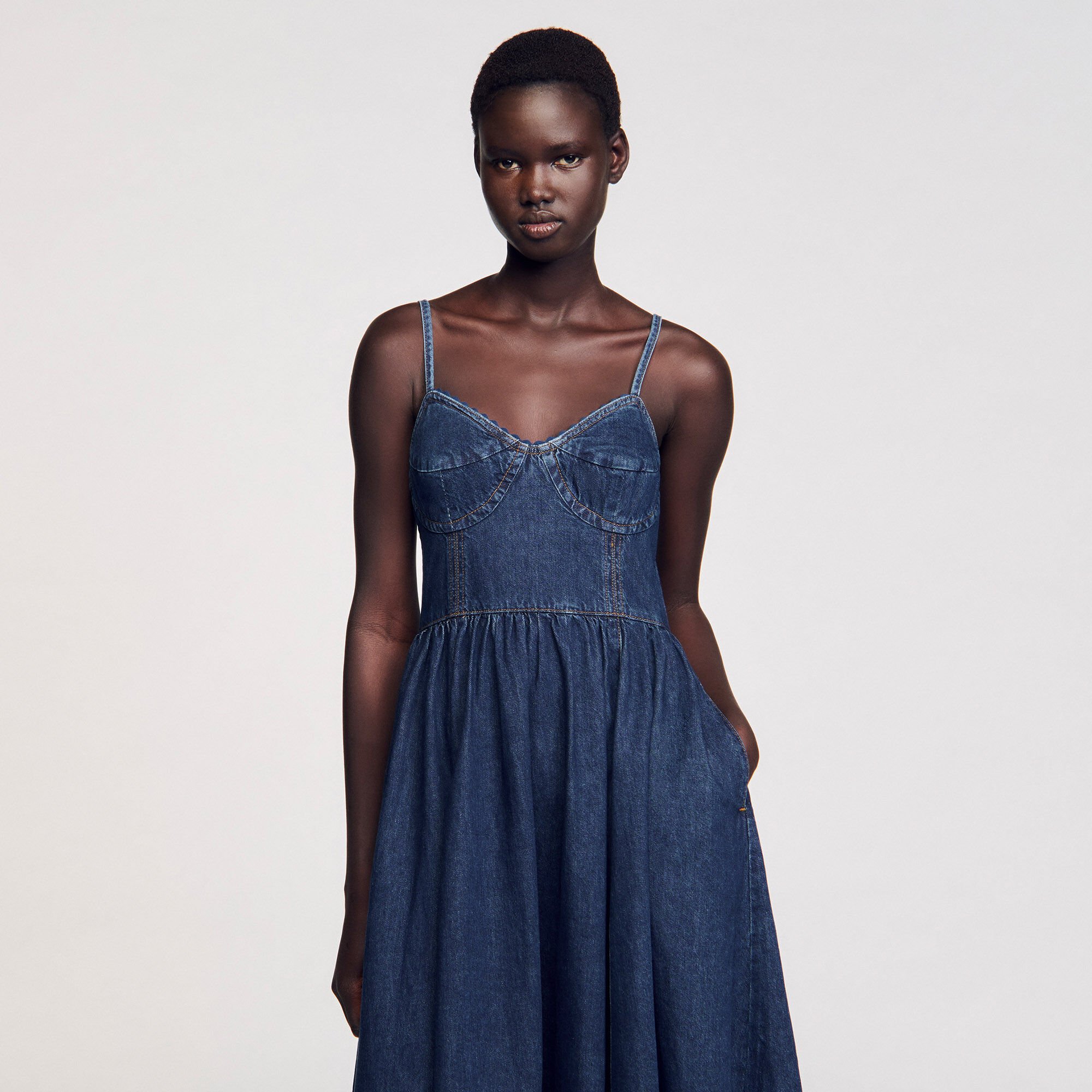 Midi denim dress