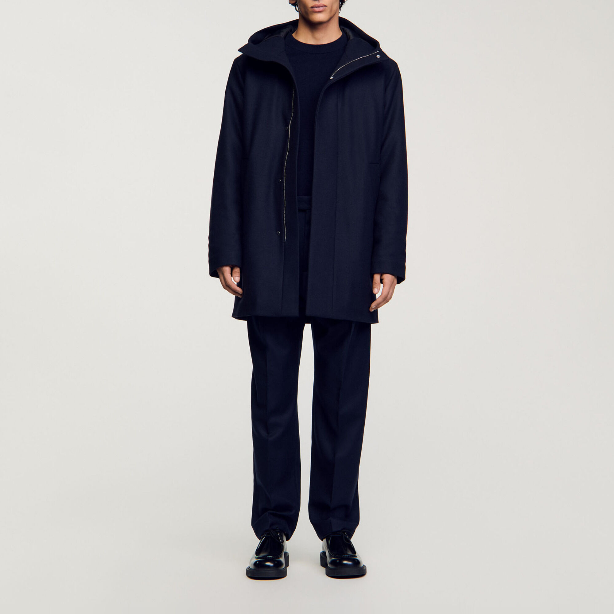 Hooded wool parka