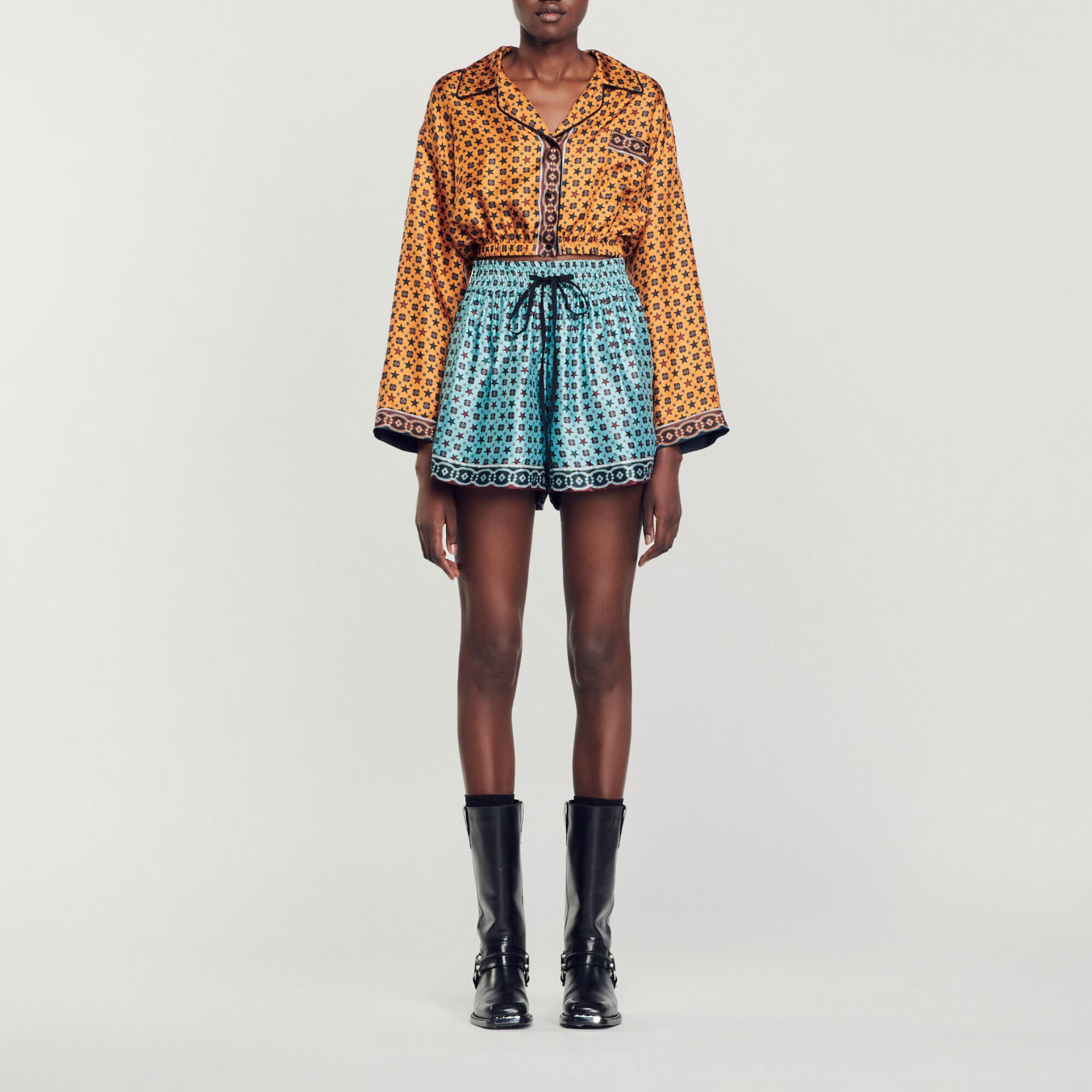 Printed cropped shirt