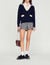 Cable knit sweater with low neckline