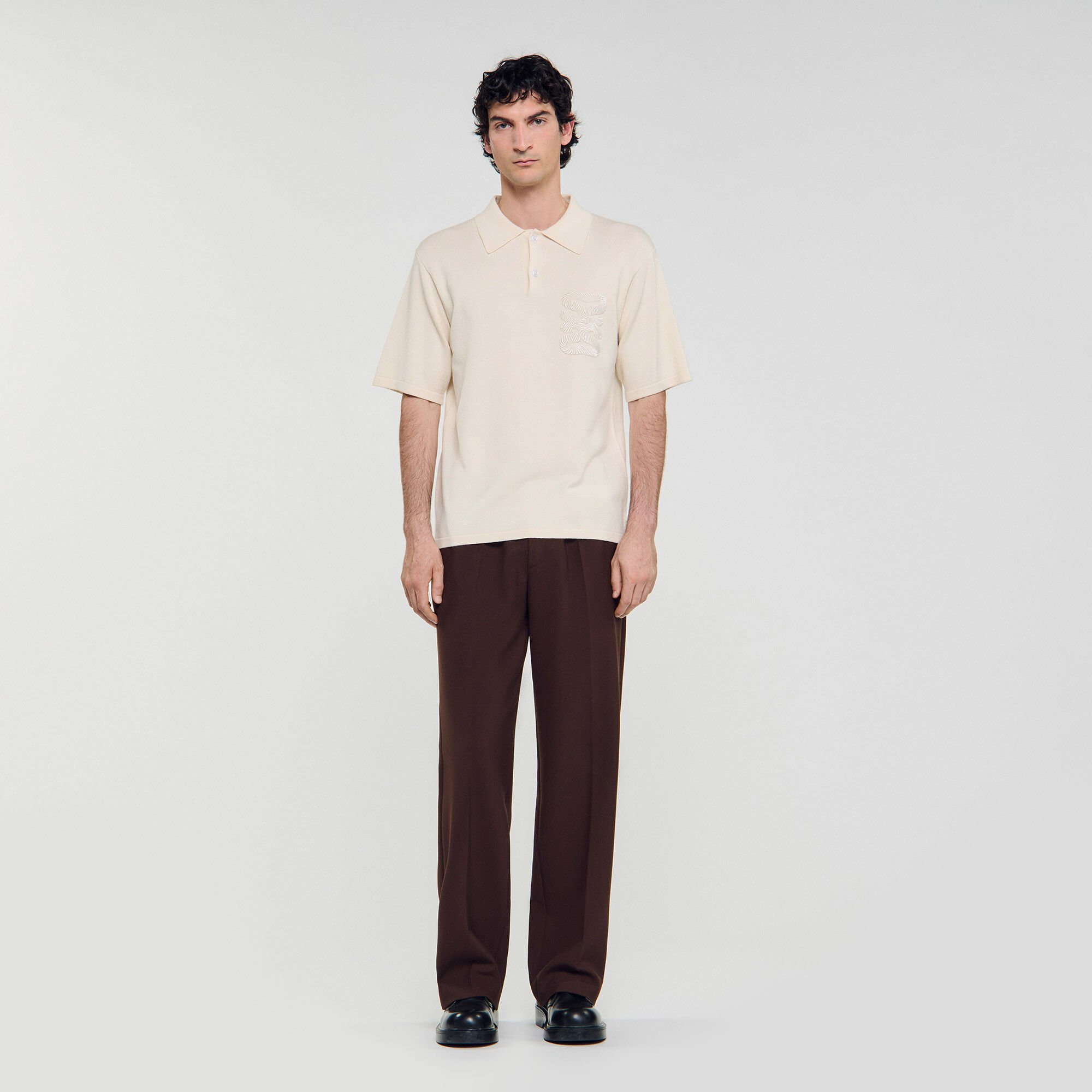 Polo with rope embroidery