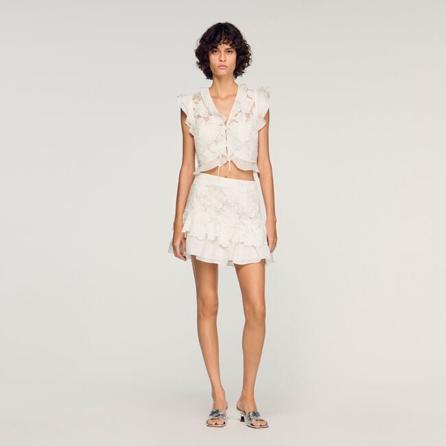 Guipure lace crop top